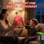 MOONTOY Light-Up Soccer Ball with LED Lights, Official Size 5 Soccer Ball for Kids, Teens & Adults - Perfect for Night Games, Training, and Outdoor Fun - Includes Spare Batteries