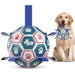 QDAN Large Dog Toys, 8 Inch Durable Balls for Dogs for Outdoor Indoor, Soccer Ball with Straps, Herding Balls, Interactive Toy for Tug of War, Dog Ball to Keep Them Busy (8 Inch)