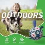 QDAN Large Dog Toys, 8 Inch Durable Balls for Dogs for Outdoor Indoor, Soccer Ball with Straps, Herding Balls, Interactive Toy for Tug of War, Dog Ball to Keep Them Busy (8 Inch)