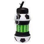 Maccabi Clip-On 18 Oz Silicone Soccer Ball Water Bottle