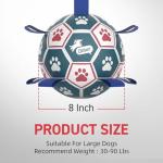 QDAN Large Dog Toys, 8 Inch Durable Balls for Dogs for Outdoor Indoor, Soccer Ball with Straps, Herding Balls, Interactive Toy for Tug of War, Dog Ball to Keep Them Busy (8 Inch)