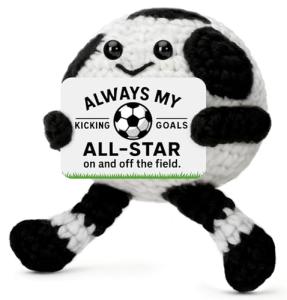 Funny Soccer Gifts for Boys Girls Men Women, Mini Soccer Ball Accessories Cool Stuff Things, Players Lovers Stuffed Plush Presents Christmas Ornament Stocking Stuffers Birthday Party Decorations Decor