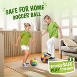 HopeRock 2 Pack Foam Indoor Soccer Balls, Quiet Soft Soccer Ball Size 4 for Kids, Safe House Soccer Ball for Indoor Play, Youth Soccer Balls for Boys 8-12, Soccer Gifts for Kids