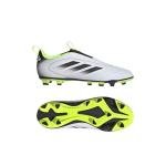 Adidas Unisex-Kids Goletto IX Laceless Firm Ground/Multi Ground Soccer, White/Black/Lucid Lemon, 13.5