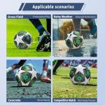 XAVOLENT Professional Soccer Ball Size 5, Thermal Bonded Waterproof PU Match-Quality Training Ball with Pump (Green)