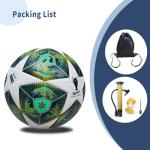 XAVOLENT Professional Soccer Ball Size 5, Thermal Bonded Waterproof PU Match-Quality Training Ball with Pump (Green)