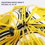 PodiuMax Handle Solo Soccer Kick Trainer with New Ball Locked Net Design, Soccer Ball Bungee Elastic Training Juggling Net (Fits Ball Size 3, 4, 5) (Yellow)
