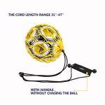 PodiuMax Handle Solo Soccer Kick Trainer with New Ball Locked Net Design, Soccer Ball Bungee Elastic Training Juggling Net (Fits Ball Size 3, 4, 5) (Yellow)
