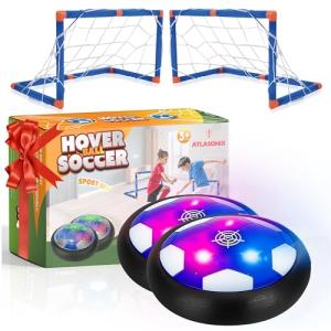 Hover Soccer Ball - Indoor Soccer Ball, Indoor Flying Toy Games (2 Floating Disk + 2 Goals) Boy Birthday Gifts, Indoor Silent Game | 4 in 1 Pack