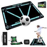 Soccer Training Mat with Adjustable Soccer Trainer - Non-Slip Soccer Training Equipment for Kids Youth to Boost Speed, Strength & Coordination | Soccer Trainer for Indoor/Outdoor Drills