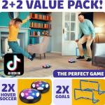Hover Soccer Ball - Indoor Soccer Ball, Indoor Flying Toy Games (2 Floating Disk + 2 Goals) Boy Birthday Gifts, Indoor Silent Game | 4 in 1 Pack