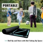 Soccer Training Mat with Adjustable Soccer Trainer - Non-Slip Soccer Training Equipment for Kids Youth to Boost Speed, Strength & Coordination | Soccer Trainer for Indoor/Outdoor Drills