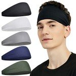 Men's 5-Pack Moisture-Wicking Workout Headbands