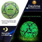 MILACHIC Soccer Ball, Glow in The Dark Soccer Ball Size 5, Glowing Luminous Green Soccer Balls Gifts for Teens, Men, Women Indoor Outdoor Soccer Training (with Pump)
