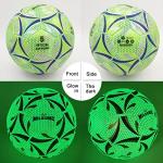 MILACHIC Soccer Ball, Glow in The Dark Soccer Ball Size 5, Glowing Luminous Green Soccer Balls Gifts for Teens, Men, Women Indoor Outdoor Soccer Training (with Pump)