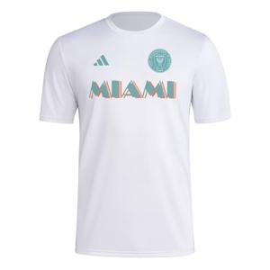 Adidas Men's Inter Miami CF MLS Short Sleeve T-Shirt, White Blue Miami, Large