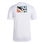Adidas Men's Inter Miami CF MLS Short Sleeve T-Shirt, White Blue Miami, Large