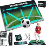 Soccer Training Mat With Technique Video Soccer Training Equipment Includes Football Trainer And Grip Socks Soccer Gifts Improve Coordination Anti-Slip Silent Absorption Mat For Footwork Training