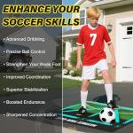 Soccer Training Mat With Technique Video Soccer Training Equipment Includes Football Trainer And Grip Socks Soccer Gifts Improve Coordination Anti-Slip Silent Absorption Mat For Footwork Training