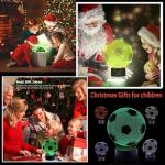 OceanWings Soccer Gifts 3D Night Light for Boys 8-12, Christmas Stocking Stuffers for Teens Girls Optical Illusion Lamp Nightlight with Remote Control 16 Color Touch Bedroom Valentines Day Decor