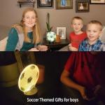 OceanWings Soccer Gifts 3D Night Light for Boys 8-12, Christmas Stocking Stuffers for Teens Girls Optical Illusion Lamp Nightlight with Remote Control 16 Color Touch Bedroom Valentines Day Decor
