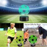 OceanWings Soccer Gifts 3D Night Light for Boys 8-12, Christmas Stocking Stuffers for Teens Girls Optical Illusion Lamp Nightlight with Remote Control 16 Color Touch Bedroom Valentines Day Decor