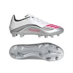 Adidas Unisex-Adult F50 Messi Club Firm Ground/Multi Ground, White/Lucid Red/Silver Metallic, 8