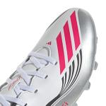 Adidas Unisex-Adult F50 Messi Club Firm Ground/Multi Ground, White/Lucid Red/Silver Metallic, 8