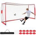 Soccer Goal, 12X6 FT Soccer Goals for Backyard, Portable Soccer Net for Outdoor Practice Training, Quick Setup Soccer Practice Equipment with Metal Base