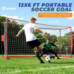 Soccer Goal, 12X6 FT Soccer Goals for Backyard, Portable Soccer Net for Outdoor Practice Training, Quick Setup Soccer Practice Equipment with Metal Base