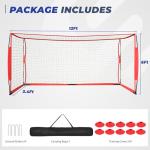 Soccer Goal, 12X6 FT Soccer Goals for Backyard, Portable Soccer Net for Outdoor Practice Training, Quick Setup Soccer Practice Equipment with Metal Base