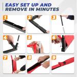 Soccer Goal, 12X6 FT Soccer Goals for Backyard, Portable Soccer Net for Outdoor Practice Training, Quick Setup Soccer Practice Equipment with Metal Base