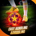 ANCBRUT Size 3 Light Up Soccer Ball Glow in The Dark Toy Ball Christmas Birthday Sports Gifts for 3-15+ Boys, Girls, Teens, Indoor/Outdoor Night Games, Includes with Pre-Installed Batteries & Pump