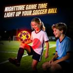 ANCBRUT Size 3 Light Up Soccer Ball Glow in The Dark Toy Ball Christmas Birthday Sports Gifts for 3-15+ Boys, Girls, Teens, Indoor/Outdoor Night Games, Includes with Pre-Installed Batteries & Pump