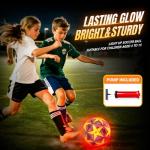 ANCBRUT Size 3 Light Up Soccer Ball Glow in The Dark Toy Ball Christmas Birthday Sports Gifts for 3-15+ Boys, Girls, Teens, Indoor/Outdoor Night Games, Includes with Pre-Installed Batteries & Pump