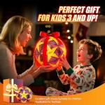 ANCBRUT Size 3 Light Up Soccer Ball Glow in The Dark Toy Ball Christmas Birthday Sports Gifts for 3-15+ Boys, Girls, Teens, Indoor/Outdoor Night Games, Includes with Pre-Installed Batteries & Pump