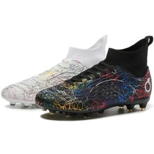 MIGPOGZAI Men's Soccer Shoes High-Top Soccer Cleats Outdoor Breathable Athletic Professional Spikes Youth Boys Football Shoes Unisex