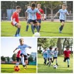 YANXUE Kids Soccer Jerseys Youth Painted Striped Football Shirt, World Cup Themed Sports Uniform for Boys and Girls Light Blue