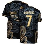 PURESTOF Ronaldo No #7 Special Dragon Edition Kids Soccer Jersey Kit Shorts Youth Sizes (Black, 152 (8-9 Years Old))