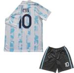 ORGBRAIN 2021 Argentina Home Copa American #10 Kids Soccer Jersey & Shorts Set Youth Sizes (White, 26 (8-9 Years Old).)