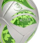 Adidas MLS Club Soccer Ball, Silver Metallic/Green, 5
