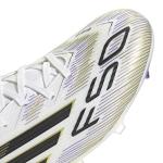 Adidas Unisex-Adult F50 League Firm Ground, White/Black/Gold Metallic, 6