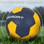 NEOGOAT Soccer Ball Size 5 for Youth Adult, Water-Resistant PU Leather with Hidden Seams Official Size 5 in&Outdoor Soccer Balls for Game and Training(Deflated)