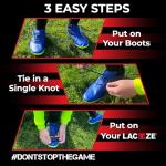 Laceeze - Ice (Blue) Band Original Fits Cleats Size 1-7 US Keeps Shoe Laces Tied During All Sport Activities, Soccer, Baseball, Lacrosse, Basketball. Made from Silicone with Ribbed Technology