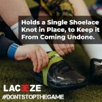 Laceeze - Ice (Blue) Band Original Fits Cleats Size 1-7 US Keeps Shoe Laces Tied During All Sport Activities, Soccer, Baseball, Lacrosse, Basketball. Made from Silicone with Ribbed Technology