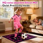 Girls Soccer Training Mat Pink, Soccer Footstep Practicing Soccer Skills Training Equipment with Storage Bag