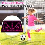 Girls Soccer Training Mat Pink, Soccer Footstep Practicing Soccer Skills Training Equipment with Storage Bag