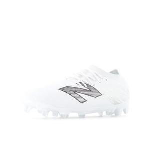 New Balance Unisex-Adult Furon Team FG V8 Soccer Shoe, White/Metallic Silver/Black, Men 9 M/Women 10.5 W