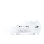 New Balance Unisex-Adult Furon Team FG V8 Soccer Shoe, White/Metallic Silver/Black, Men 9 M/Women 10.5 W