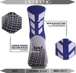 MENDENG Men's Grip Socks - Non Slip Soccer Socks, 4 Pack (Black, White, Blue, Red)